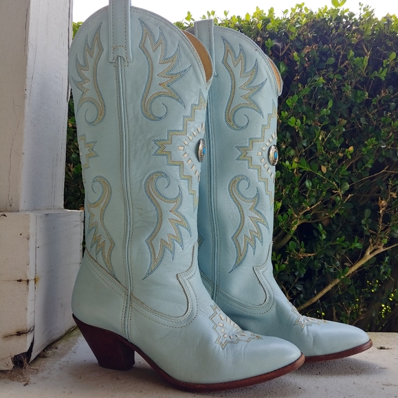 Vintage Shoes - DAN POST | VTG Turquoise Western Cowboy Boots
